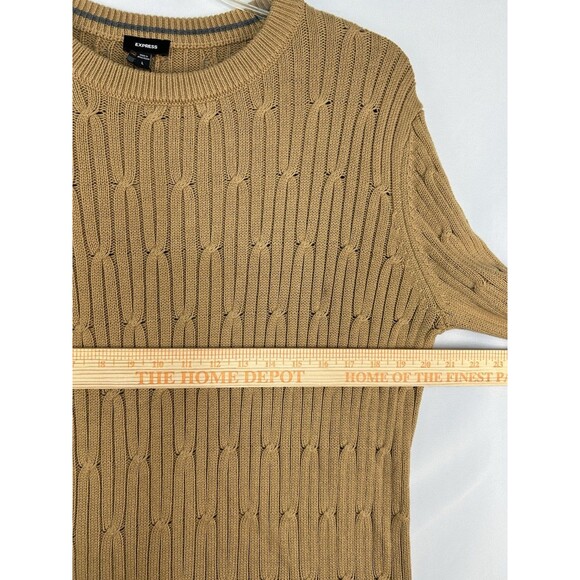 Express Cable Knit Sweater Brown/Pecan Men's Size Large Pullover - Picture 5 of 7